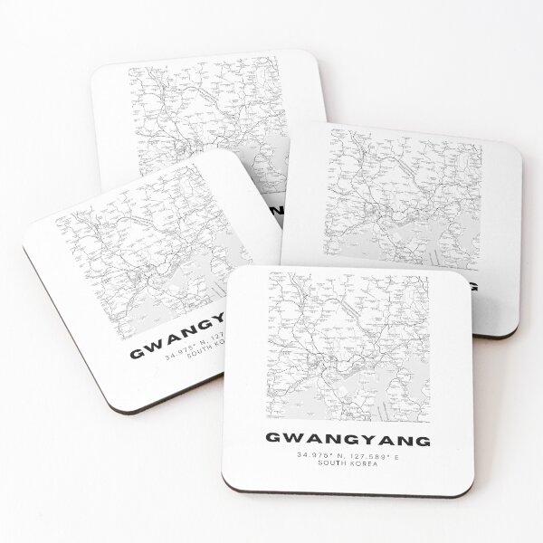 Item preview, Minimalist Gwangyang Map – Industrial South Korea City in Line Art designed and sold by RM-Journey.