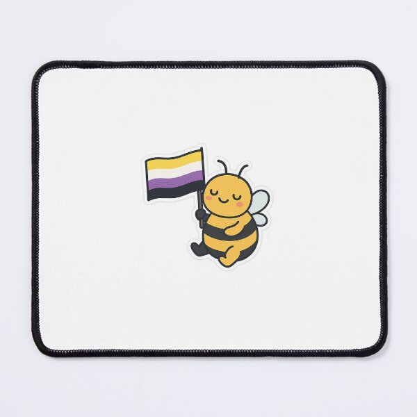 Item preview, Nonbinary Pride Bee with Flag designed and sold by IdleHype.