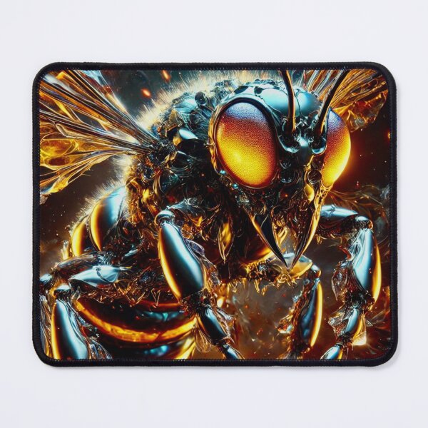 Item preview, Cybernetic Wasp – Futuristic Insect Artwork designed and sold by KaoticMindZ.