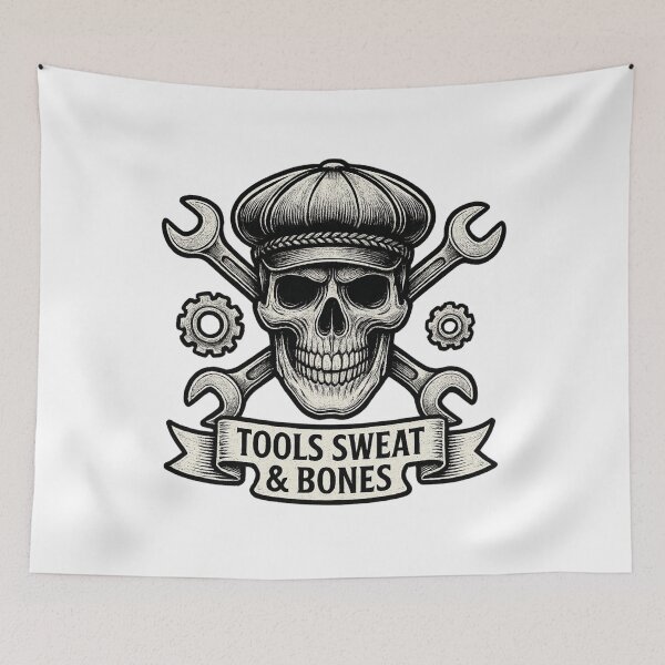 Item preview, Built with Grit and Grease – Bold Retro Mechanic Art designed and sold by JenniferCreaArte .