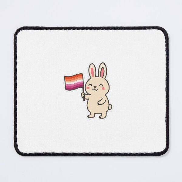 Item preview, Bunny Holding Lesbian Pride Flag designed and sold by IdleHype.