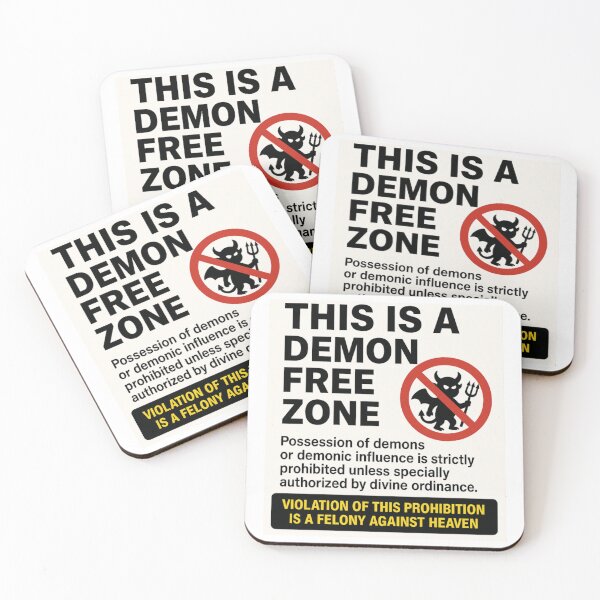 Item preview, DEMON FREE ZONE designed and sold by Bootleg Bond.