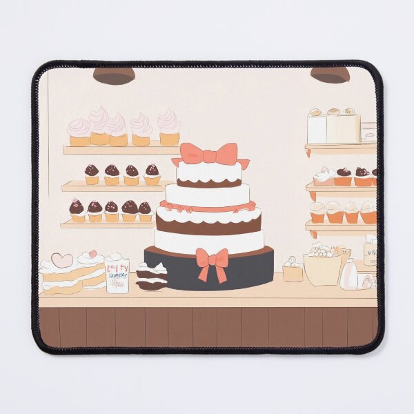 Item preview, Cute Bakery Illustration with Cakes and Cupcakes – Kawaii Dessert Art Print designed and sold by PaintbrushPlace.