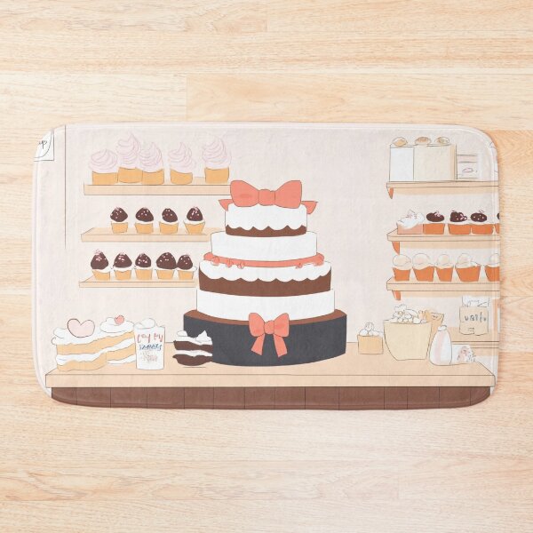 Item preview, Cute Bakery Illustration with Cakes and Cupcakes – Kawaii Dessert Art Print designed and sold by PaintbrushPlace.