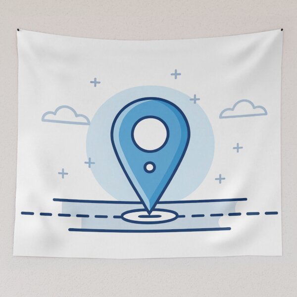 Item preview, outline cartoon location pin concept designed and sold by NAVAL00.