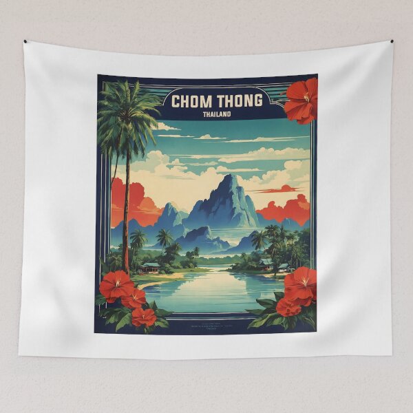 Item preview, Chom Thong Thailand Vintage Retro Travel Tourism designed and sold by TravelersGems.