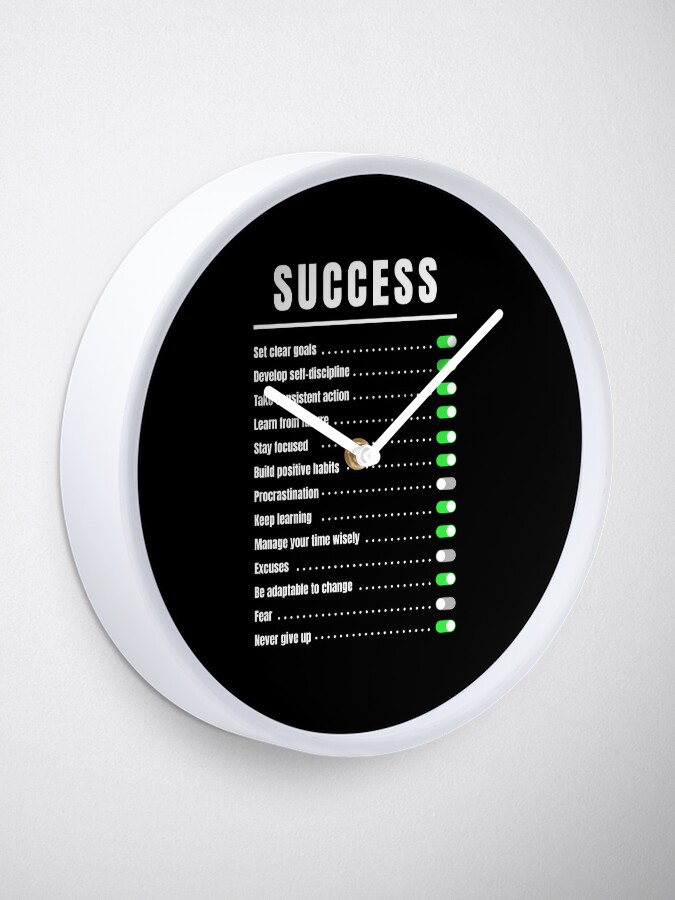 Thumbnail 1 of 4, Clock, Success designed and sold by OnePopArt.
