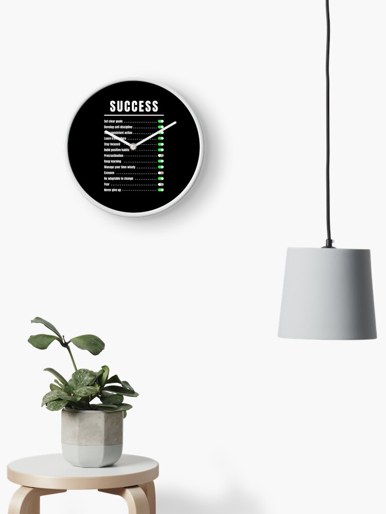 Thumbnail 2 of 4, Clock, Success designed and sold by OnePopArt.