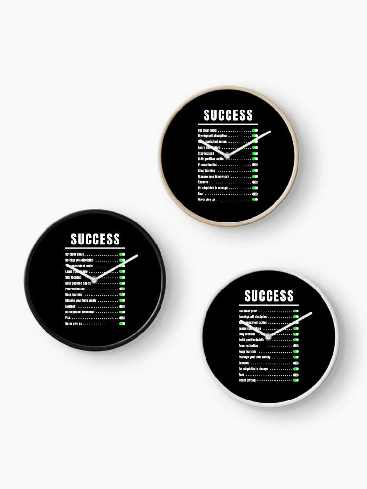 Thumbnail 3 of 4, Clock, Success designed and sold by OnePopArt.