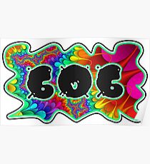 ABSTRACT, GROOVY, AND PSYCHEDELIC 606 DESIGN - VIBRANT COLORS WITH YOUR FAVORITE AREA CODE Poster