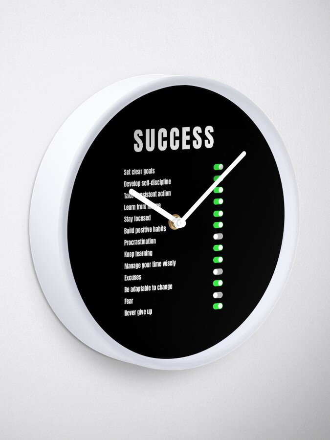 Thumbnail 1 of 4, Clock, How to Success designed and sold by OnePopArt.
