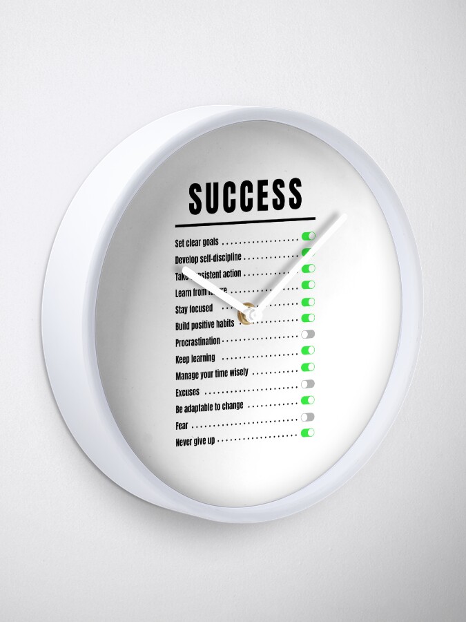 Thumbnail 1 of 4, Clock, How to Success designed and sold by OnePopArt.