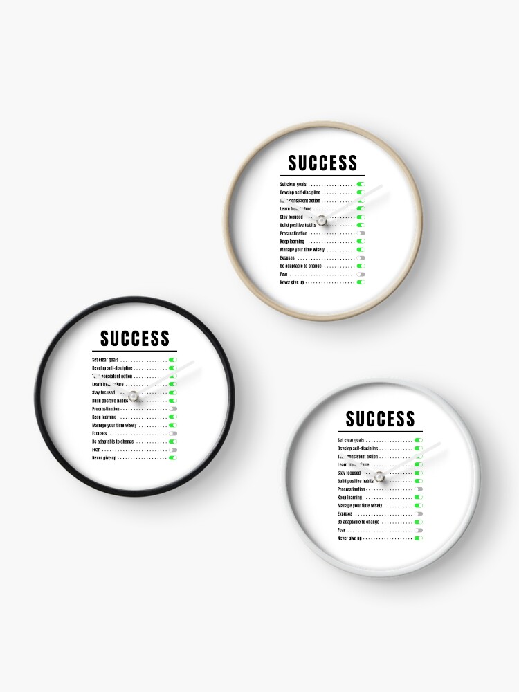 Thumbnail 3 of 4, Clock, How to Success designed and sold by OnePopArt.