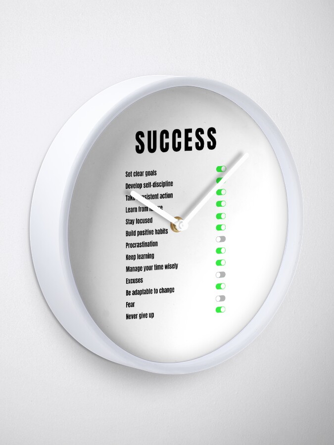 Thumbnail 1 of 4, Clock, Success designed and sold by OnePopArt.