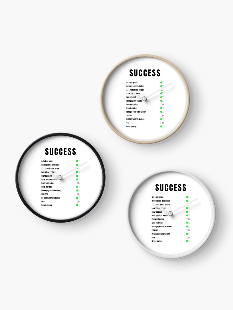 Thumbnail 3 of 4, Clock, Success designed and sold by OnePopArt.