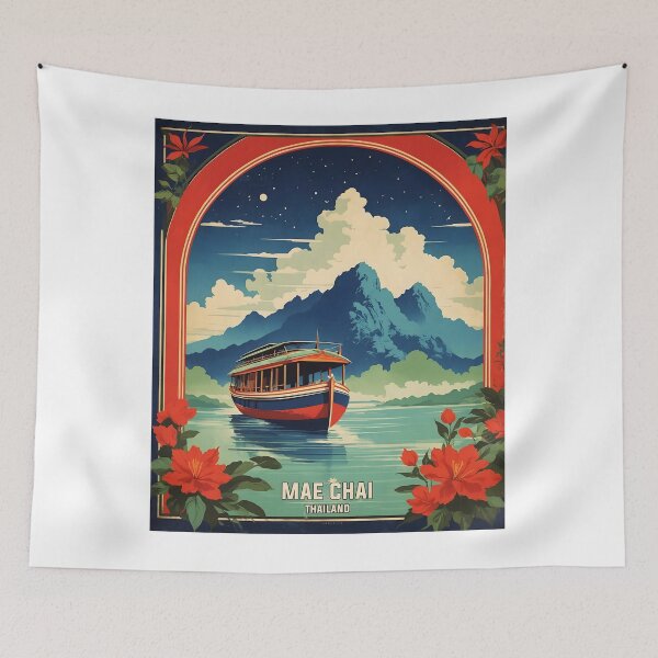 Item preview, Mae Chai Thailand Vintage Retro Travel Tourism designed and sold by TravelersGems.