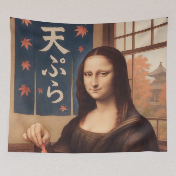 Item preview, Mona Lisa eating Tempura Shrimp designed and sold by mildaclairmo.