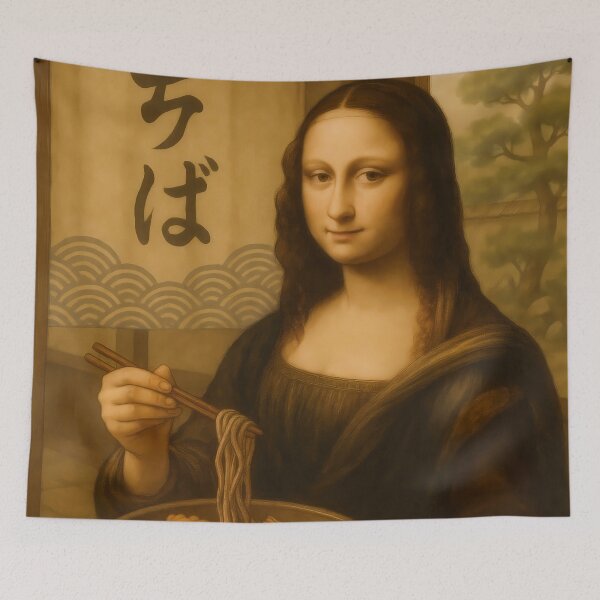 Item preview, Mona Lisa Dipping Tempura in Autumn Tea Room designed and sold by mildaclairmo.