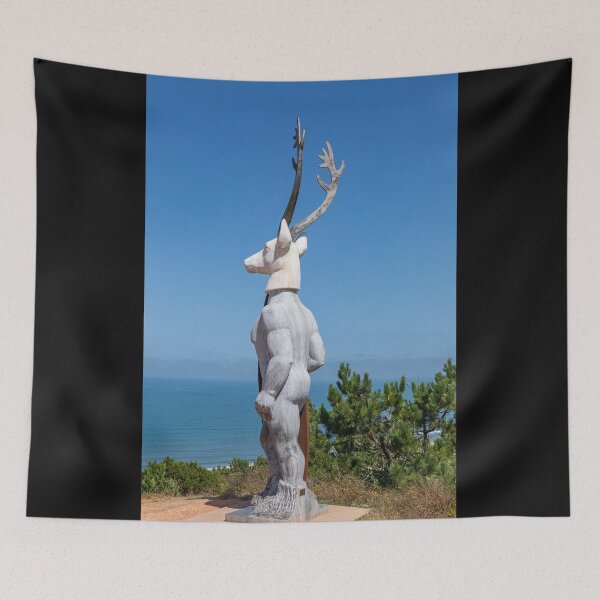 Item preview, Veado Watching For Surf Statue Nazaré Portugal designed and sold by PsychoAlien.com.