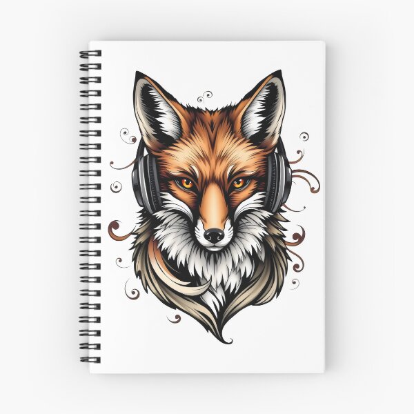 Item preview, Artistic Retro Fox with Headphones designed and sold by NaughtyMeow.