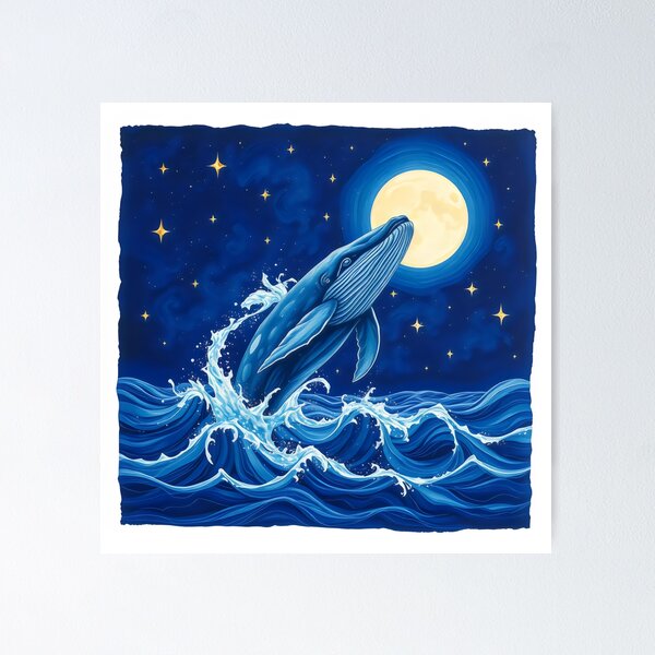 Item preview, Whale Dreamscape Under Starry Night designed and sold by NaughtyMeow.