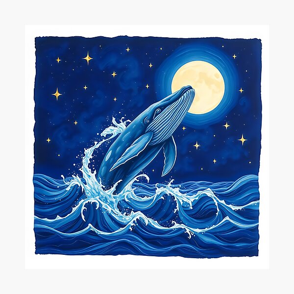 Item preview, Whale Dreamscape Under Starry Night designed and sold by NaughtyMeow.