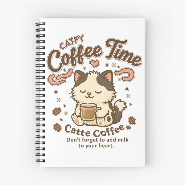 Item preview, Catte Coffee – Cute Black and White Cow Cat with Coffee | Kawaii Barista Cat Design designed and sold by LittleRags.