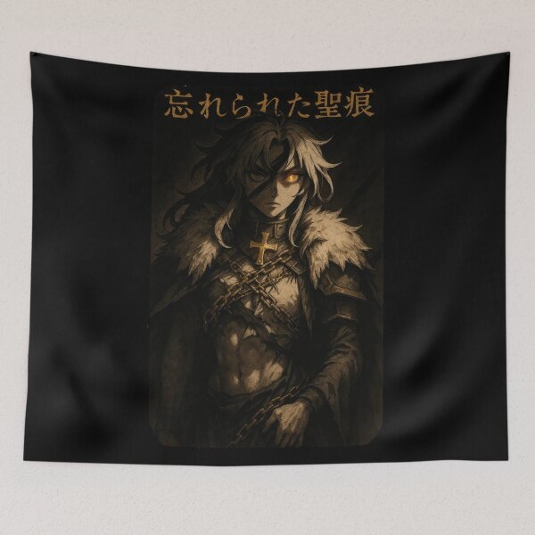 Item preview, Forgotten Sacred Wounds – Dark Anime Girl with Chains & Cross designed and sold by Hirvipelto.