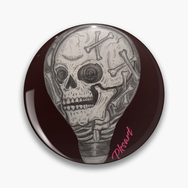 Item preview, skull bulb pencil drawing art designed and sold by pksart1.