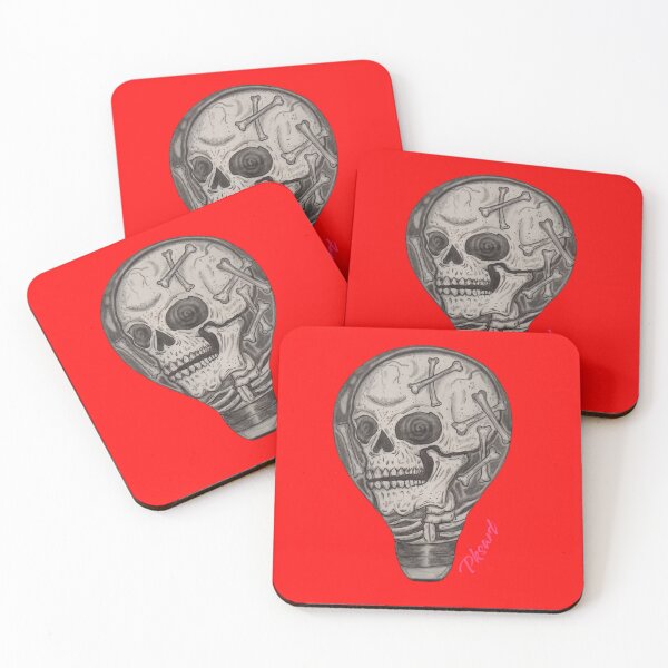 Item preview, skull bulb pencil drawing art designed and sold by pksart1.