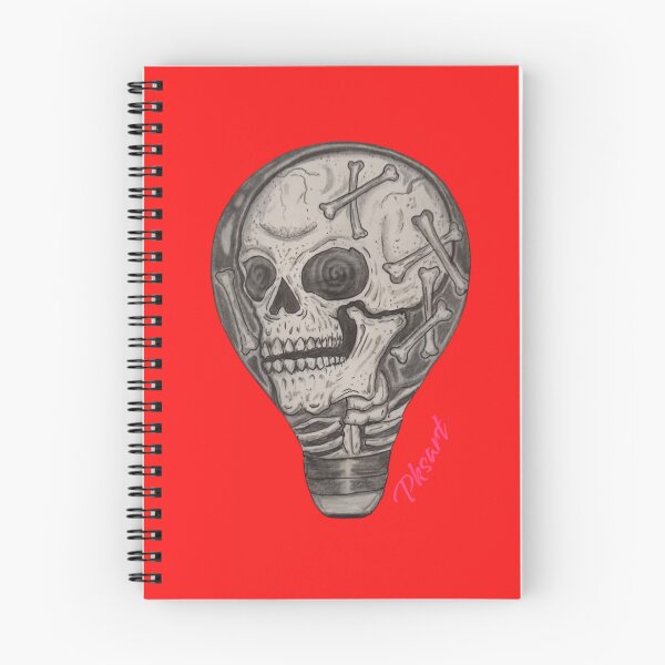 Item preview, skull bulb pencil drawing art designed and sold by pksart1.