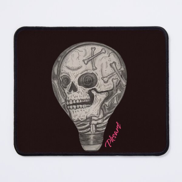 Item preview, skull bulb pencil drawing art designed and sold by pksart1.