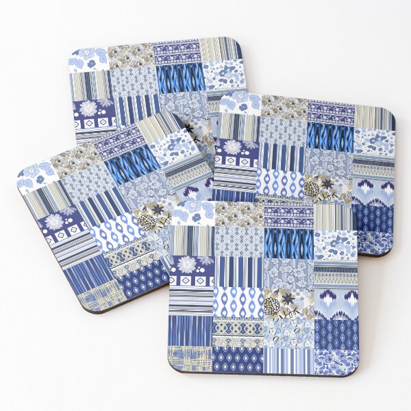 Item preview, Patchwork Patterns in Blue designed and sold by Sharon Schwalbe.