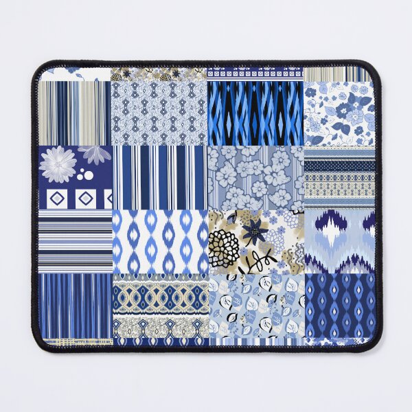Item preview, Patchwork Patterns in Blue designed and sold by Sharon Schwalbe.