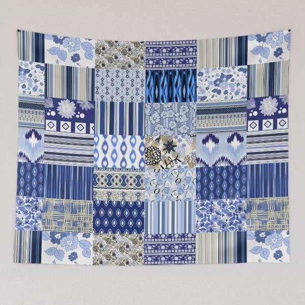 Item preview, Patchwork Patterns in Blue designed and sold by Sharon Schwalbe.