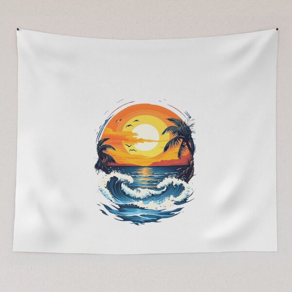 Item preview, Retro Sunset Waves designed and sold by Ragil-Studio.