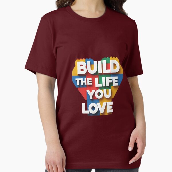 Item preview, Build the Life You Love – Lego-Style Heart Design designed and sold by TeeTrends99.