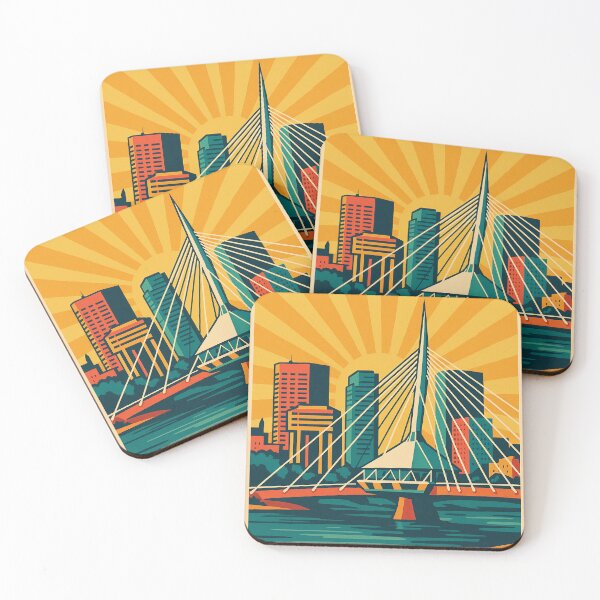 Item preview, Digital Retro Pop Art Poster of Winnipeg | Vibrant Cityscape Design | Colorful Prairie Skyline Tribute | Vintage Travel Aesthetic | Bold Canadian Urban Artwork designed and sold by PaintedPixels01.