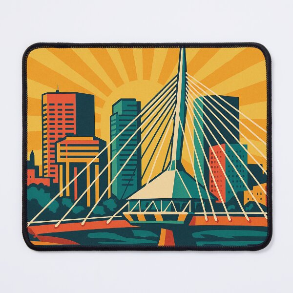 Item preview, Digital Retro Pop Art Poster of Winnipeg | Vibrant Cityscape Design | Colorful Prairie Skyline Tribute | Vintage Travel Aesthetic | Bold Canadian Urban Artwork designed and sold by PaintedPixels01.