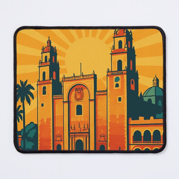 Item preview, Digital Retro Pop Art Poster of Mérida | Vibrant Travel Art of Mexican Colonial Charm | Colorful Cityscape with Historic Landmarks | Vintage-Inspired Mérida Aesthetic designed and sold by PaintedPixels01.