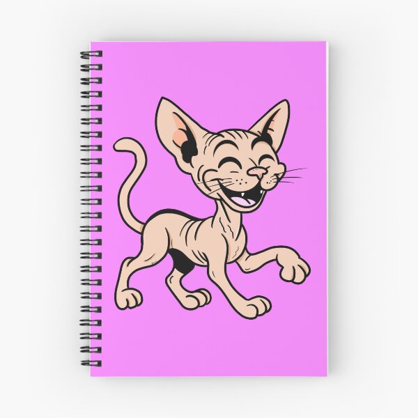 Aperçu de l'œuvre Chat Sphynx heureux créée et vendue par Kate Miller Illustrator.