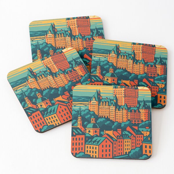 Item preview, Digital Retro Pop Art Poster of Quebec City | Colorful Old Town Skyline Design | Vintage Travel Vibes with Modern Twist | Château Frontenac & Cobblestone Charm designed and sold by PaintedPixels01.