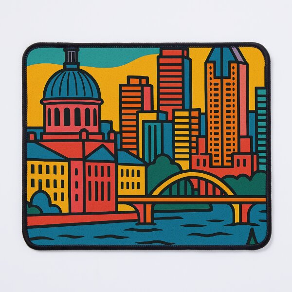 Item preview, Digital Retro Pop Art Travel Poster of Montreal | Vibrant Vintage-Inspired Cityscape | Colorful Montreal Landmarks Illustration | Bold Pop Art Skyline Scene | Nostalgic Urban Travel Aesthetic designed and sold by PaintedPixels01.