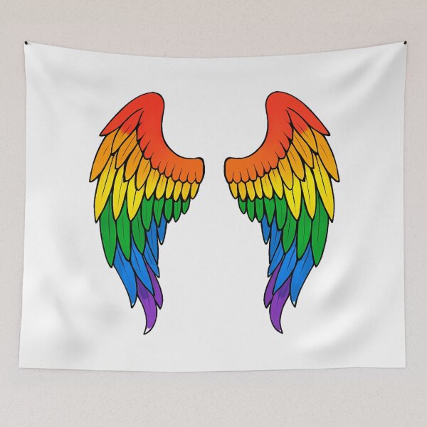 Item preview, Fly with Pride – Rainbow Feathered Wings designed and sold by Artbyminga.