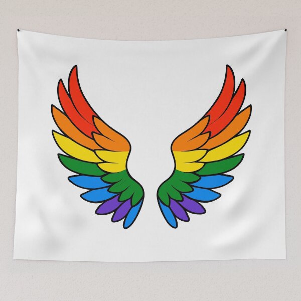 Item preview, Rainbow Wings – LGBTQ+ Pride Angel Art designed and sold by Artbyminga.
