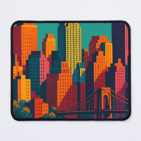 Item preview, Vibrant Digital Retro Pop Art Travel Poster of New York | Bold Urban Skyline Design | Colorful Vintage Cityscape Illustration | Energetic NYC Vibes | Nostalgic Travel Artwork designed and sold by PaintedPixels01.