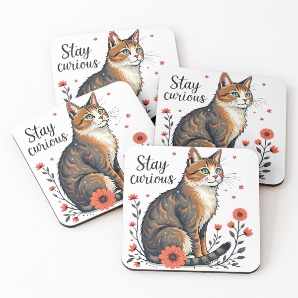Item preview, Stay Curious Cat Lover Graphic Boho Tee designed and sold by SimplyLaura247.
