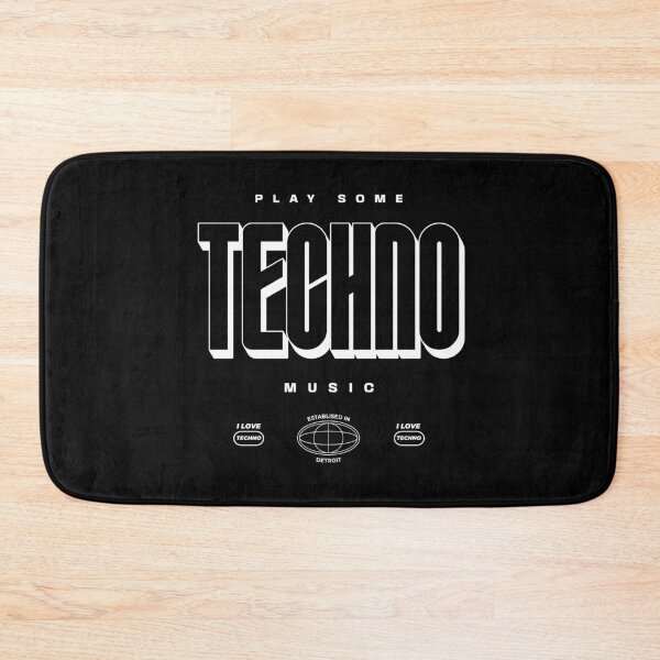 Item preview, TECHNO  - Play Some Logo (White)  designed and sold by Discothreadz.
