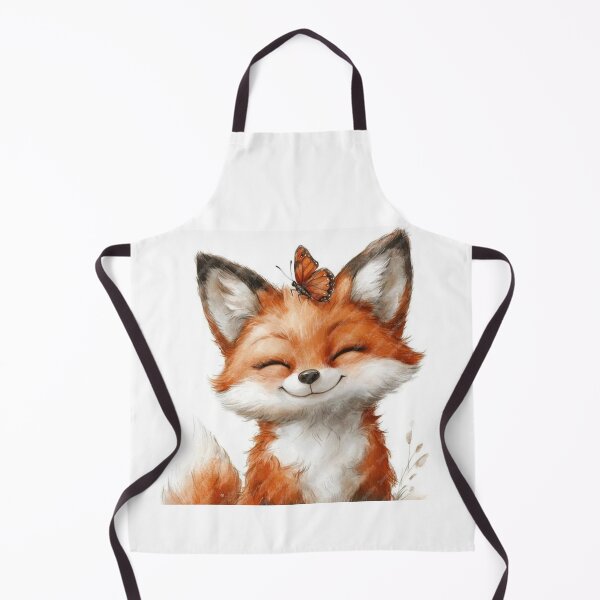 Item preview, cute smiling handmade fox in crayon style designed and sold by NivyasArtistry.