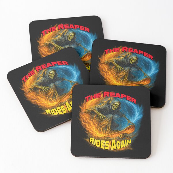 Item preview, The Reaper Rides Again – Flaming Skeleton Skateboard Design designed and sold by Michael van der Hoorn.